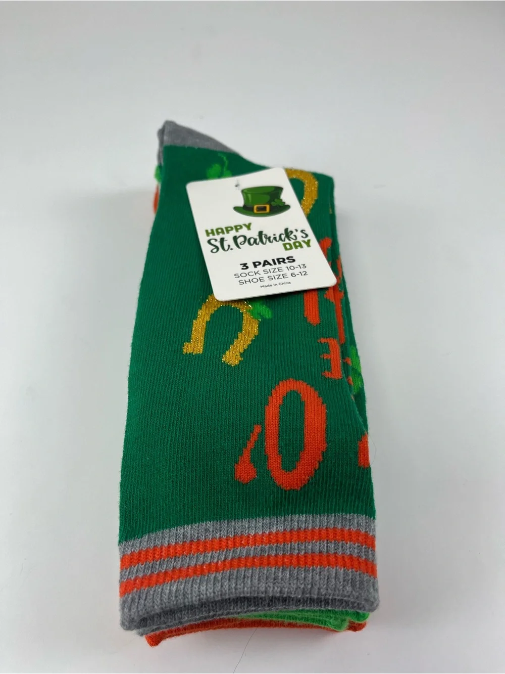 Women’s St Patrick’s Day Green Novelty Socks - 3 Pairs